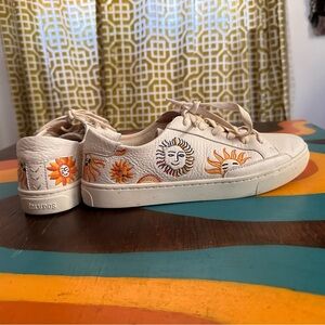 Soludos Leather Celestial embroidered Sneakers